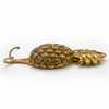 Large Brass pineapple double wall hook front view on neutral background showing complete pineapple sculpture crown detail and double hook design in polished gold – pineapple hook pineapple wall hook brass pineapple – tropical boho coat hook – housewarming gift – solid brass Bali