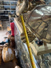 Tail measurement of brass sea turtle sculpture showing real size and scale
