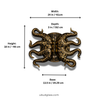 Dimensions of large octopus tentacle door handles (61 cm wide, 46 cm tall) for double doors