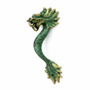 Left Green patina dragon door handle aged brass decorative hardware