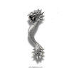 left Silver plated dragon door handle solid brass decorative front door hardware