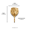 Lion wall hook dimensions height width depth brass animal hook size details
