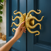 Luxury brass octopus door handle used in Airbnb and boutique hotel entry doors