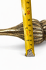 Measuring length of solid brass seashell door handle coastal nautical door hardware