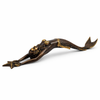 Mermaid brass door handle with starfish detail, nautical coastal door pull shown horizontal