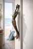 Mermaid door handle installed on door, beach house coastal bathroom decor door hardware