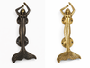 Mermaid door handle pair available in gold and antique brass finishes for double doors