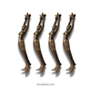 Set of 4 mermaid door handles in antique brass finish, coastal nautical beach house door hardware bundle