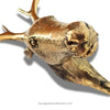 Bronze deer head sculpture on a white background
