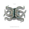 Octopus door handle with patina finish handcrafted from brass in Bali