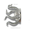 Brass octopus door hardware in polished silver finish