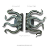Finish guide showing octopus door pull in antique option with left vs right orientation