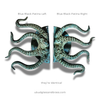 Finish guide showing octopus door pull in blue-black patina with left vs right orientation