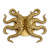 Gold finish octopus tentacle door pull reference image showing warm polished brass tone
