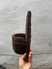 Side depth view of orchid wall planter made from tree fern fiber