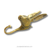Gold rabbit-shaped hook on a white background