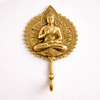 Polished brass Buddha wall hook for zen bathroom decor meditation room and spiritual interiors