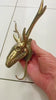 Brass Deer Skull Wall Hook – Gothic Antler Coat Hook in Gold or Dark Antique