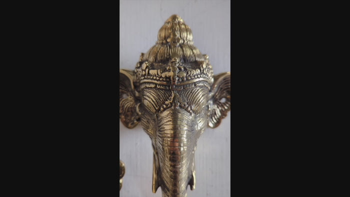 Ganesha Gold Brass Wall Hook video
