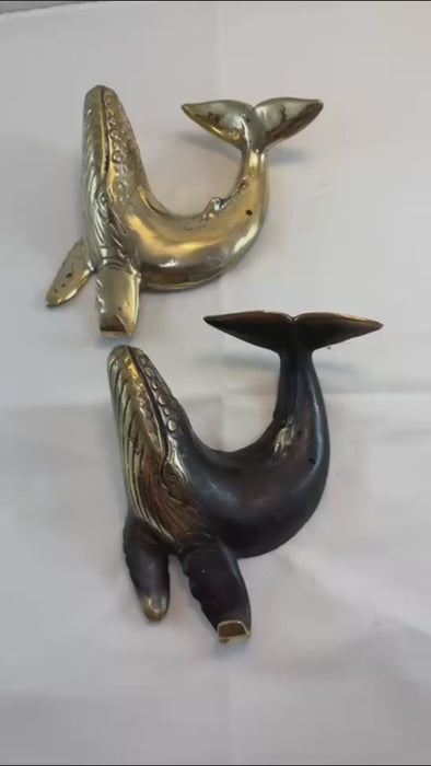 brass gold and antique jumping whale towel hanger video