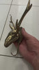 Brass Deer Skull Wall Hook – Gothic Antler Coat Hook in Gold or Dark Antique