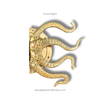 right orientation brass octopus door handle with tentacles curving to the right
