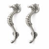 Silver seahorse cabinet pull set nautical drawer handles decorative brass hardware