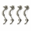 Dark antique brass seahorse cabinet pull set, decorative nautical drawer handles for coastal furniture