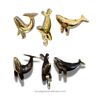 Three-piece brass sea life hook bundle featuring whale and seal hooks in gold finish and antique finish