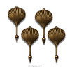 Set of 4 brass seashell wall hooks for coastal and nautical home decor.