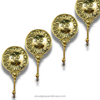 Set of four gold brass sun and moon wall hooks, celestial wall hook set for entryway or bathroom