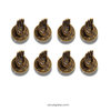 Set of 8 mini Buddha hand cabinet pulls in antique finish, 4 left-right sets bundle for matching drawer hardware.