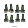Set of 8 mini Buddha hand cabinet pulls in green patina finish, 4 sets bundle for coastal boho cabinet hardware.