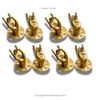 Shuni mudra mini brass hand bundle in gold finish, 4 sets for cabinet pulls and jewelry hooks