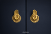 Shuni mudra and Abhaya mudra mini Buddha hand cabinet pulls, meaningful brass hardware bundle for drawers and cabinets.