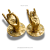 huni mudra brass hand hooks set (left + right), gold finish product photo