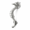 Silver seahorse door pull decorative nautical entry hardware with antique finish