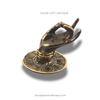 Size #1 Shuni mudra brass hand hook, LEFT hand, antique finish—heavy-duty wall hook sculpture decor.