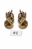 Pair of large brass Buddha mudra hand wall hooks, Size #1 left and right set for coats and bags