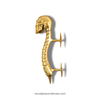 Side view of skull spine door handle showing mounting posts and profile for door hardware