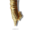 Close-up of spine and bottom tip detail on skull spine door handle for decorative door pulls