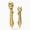 Pair of skull spine door handles for double doors, matching gothic entry door pulls