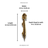 Medium 11 inch skull spine door handle measurements, size guide in inches and cm