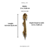 Small 8.5 inch skull spine door handle measurements, size guide in inches and cm