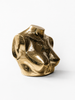 Small solid brass female torso sculpture on white background — gold body sculpture for maximalist decor, boudoir decor and eclectic home decor, housewarming gift for him and her
