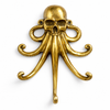 Solid brass kraken wall hook front view octopus coat hook luxury decor