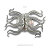 Silver octopus-tentacles door pull on a white background 