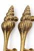Close up of decorative solid brass seashell door handle coastal nautical door hardware