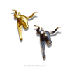 Texas longhorn brass wall hook in gold and antique finishes, western rustic coat hook and statement wall decor.