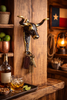 Texas longhorn brass wall hook used as key hook in western home bar decor, rustic entryway wall hook.